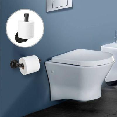 Industrial Pipe Bathroom Towel Wall Mounted Hardware Accessories Set Robe Hook Towel Bar and Toilet Paper Holder for Bathroom Kitchen