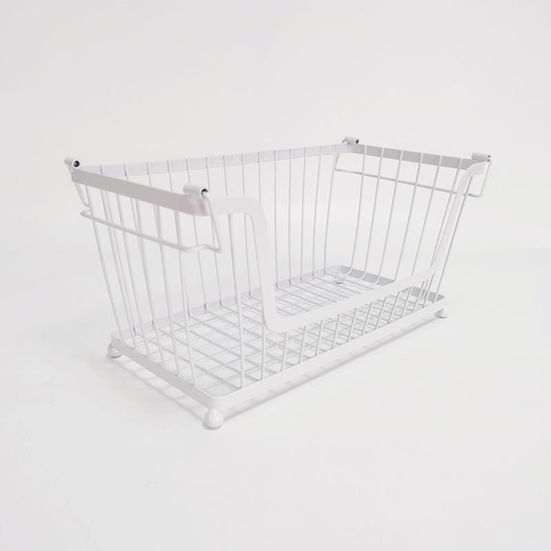 Home Bathroom Kitchen Accessory Metal Wire Mesh Container Storage Basket Shelving Rack