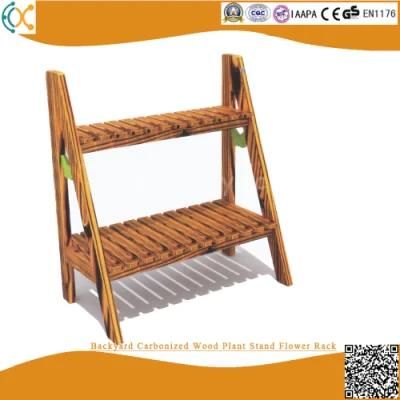 Backyard Carbonized Wood Plant Stand Flower Rack