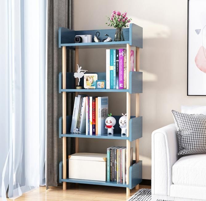 Simple Floor-to-Ceiling Bookshelf Simple Living Room Multi-Layer Shelf