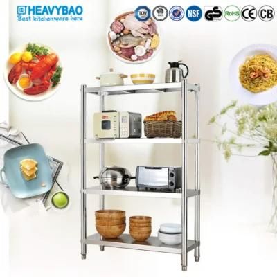 Heavybao 4 Tiers Heavy Duty Stainless Steel Detachable Plate Type Kitchen Storage Rack