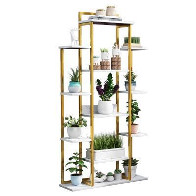 Modern Simple Hot Sale Home Furniture Golden Stainless Steel Storage Shelf for Plants