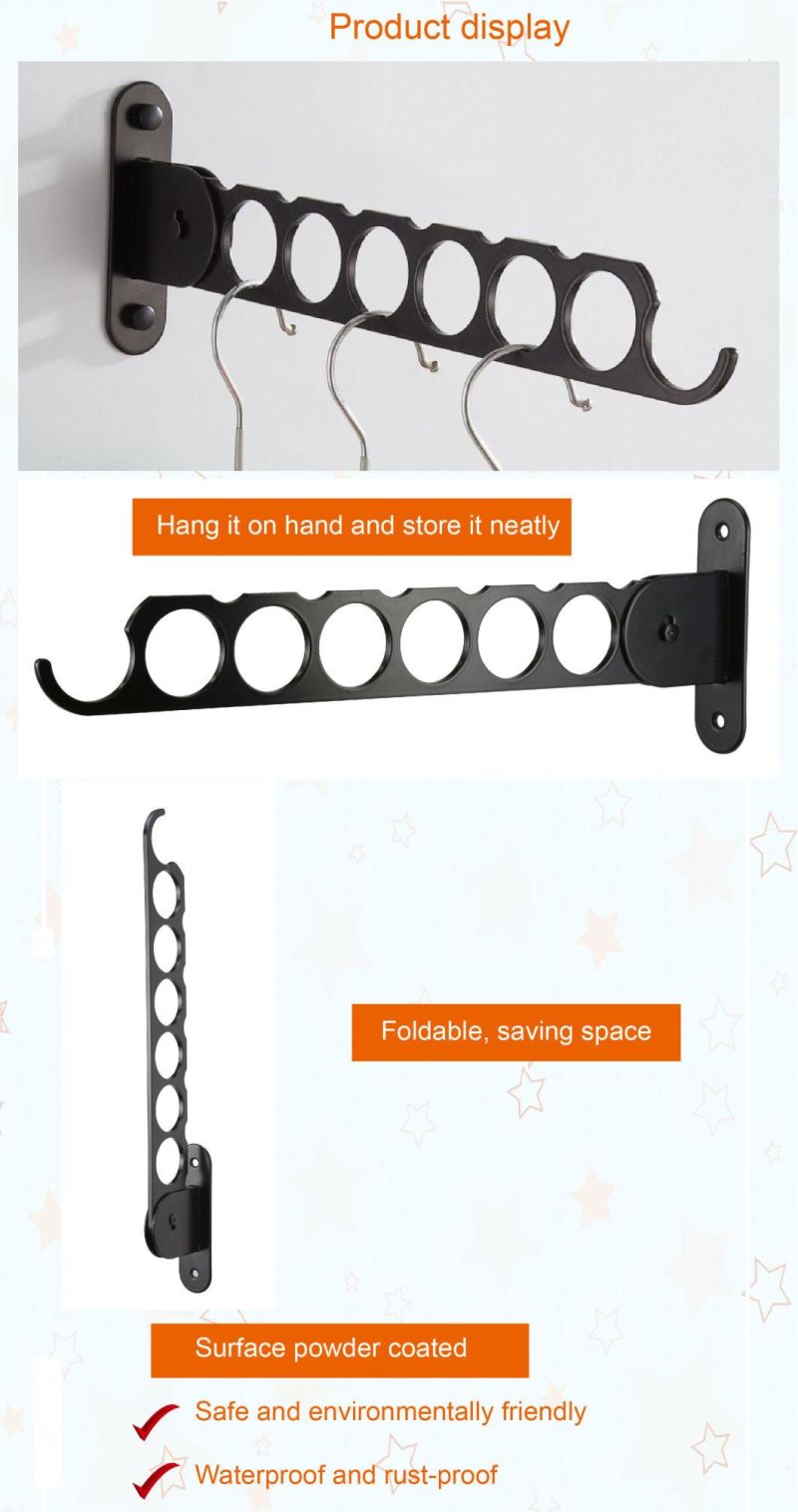 Foldable Metal Wall Rack for Bedroom Cloth Hanger