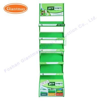 5 Tiers Wave Style Metal Floor Standing Grass Display Rack