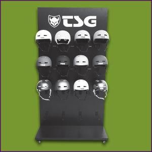 Helmet Wooden Display Rack with Hooks