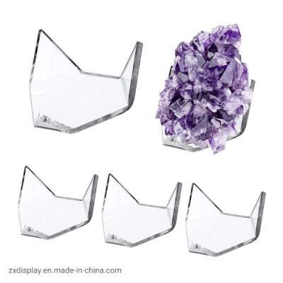Clear Acrylic Crystal Stone Display Holder Mineral Stone Plastic Stand for Rock