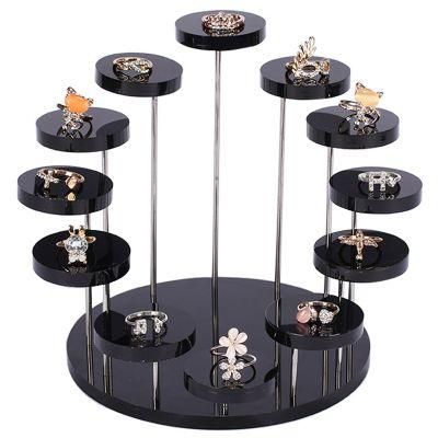 Rotatable Acrylic Jewelry and Perfume Display Stand with 12PCS Small Turntable