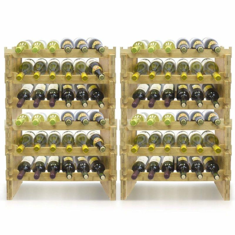 Bamboo Wine Standing Rack Storage