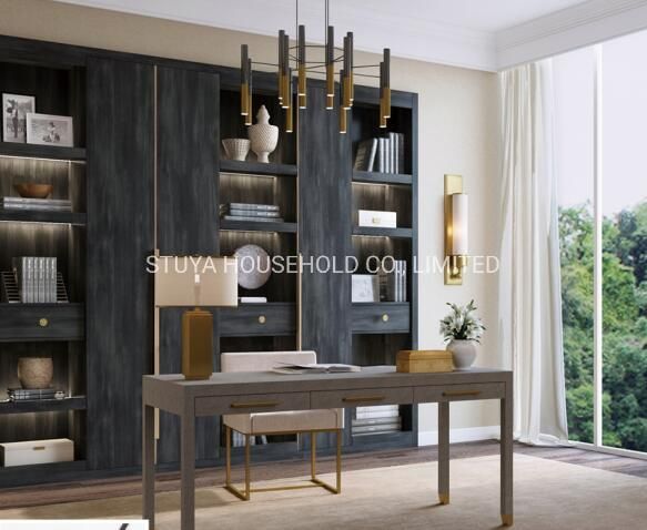 Modern Furniture Simple Design Foshan Customize Plywood Bookshelf Cabinet Bookcase