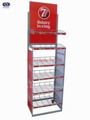 Multi-Tier Movable Food Display Shelf/Bread Display Stand/Bakery Display Rack