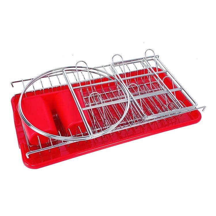 2 Layer Dish Drying Rack Kitchen Organizer Shelf Unique Plate Rack Metal Stainless Steel Dish Drainer Rack with Drain Boar