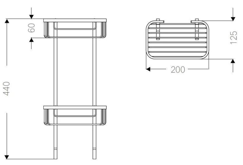 Stainless Steel Bathroom Shower Corner Rack Wall Mounted Satin Shower Shelf