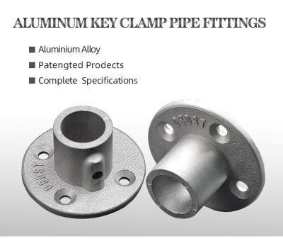 Base Floor Flange Aluminum Key Clamp Pipe Fittings Connector Screw Connector Through Pipe Connection