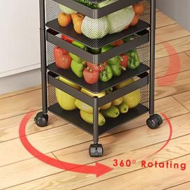 Hot Sale Kitchen Storage Rotate Basket Rack Factory