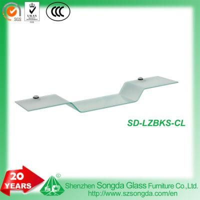 6 mm Clear Glass Shelf Bent Design for Living Room