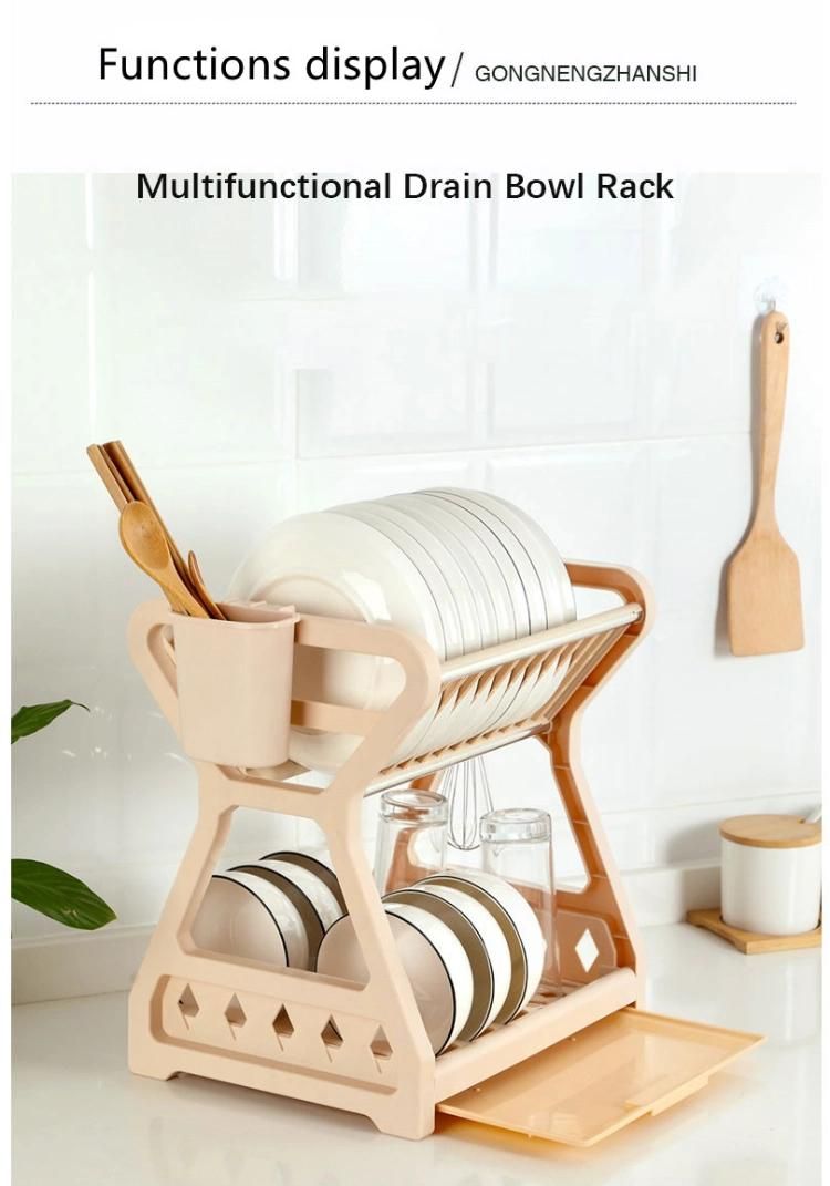Kitchen Dishes Storage Rack Table Drain Bowl Holder Multi-Layer Household Organizing Shelf