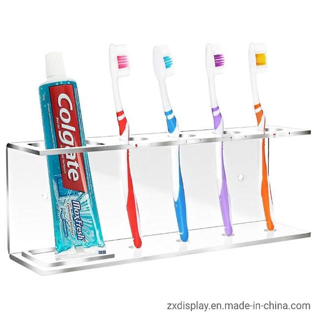 Wall Mounted Acrylic Bathroom Toothbrush Display Storage Rack