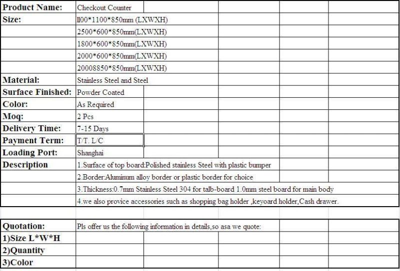 Shop Counter Table Design, Cash Counter Table, Checkout Counter for Sale, Counter Shelf