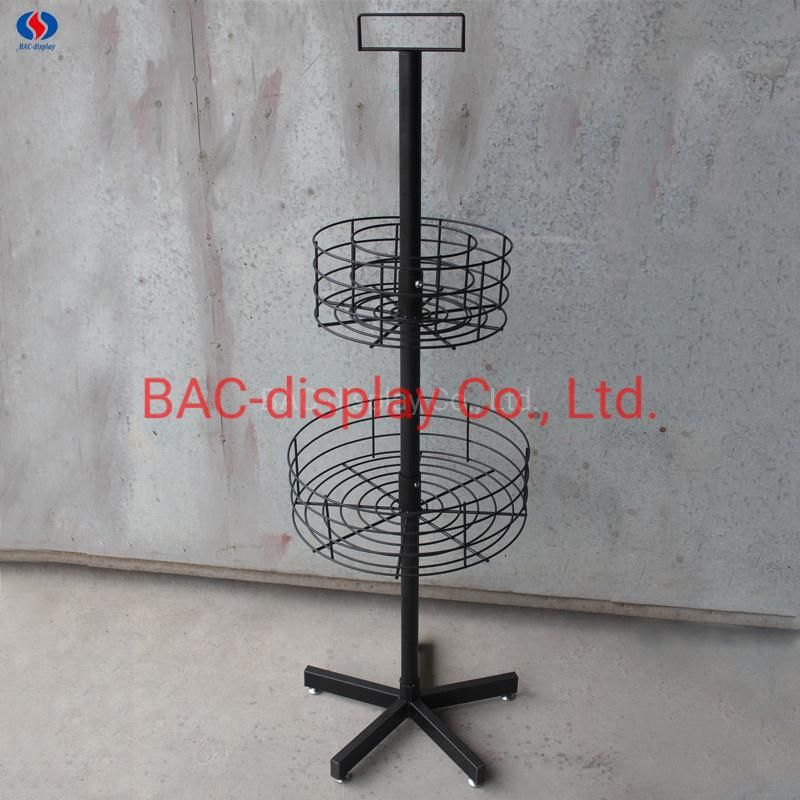 Customized Metal Wire Shelf Display Rack with Wheels