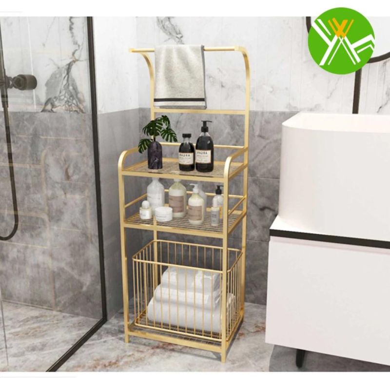 Ins Creative Bathroom Shelf Rack Simple Luxury Metal Bathroom Racks for Bathroom Decoration