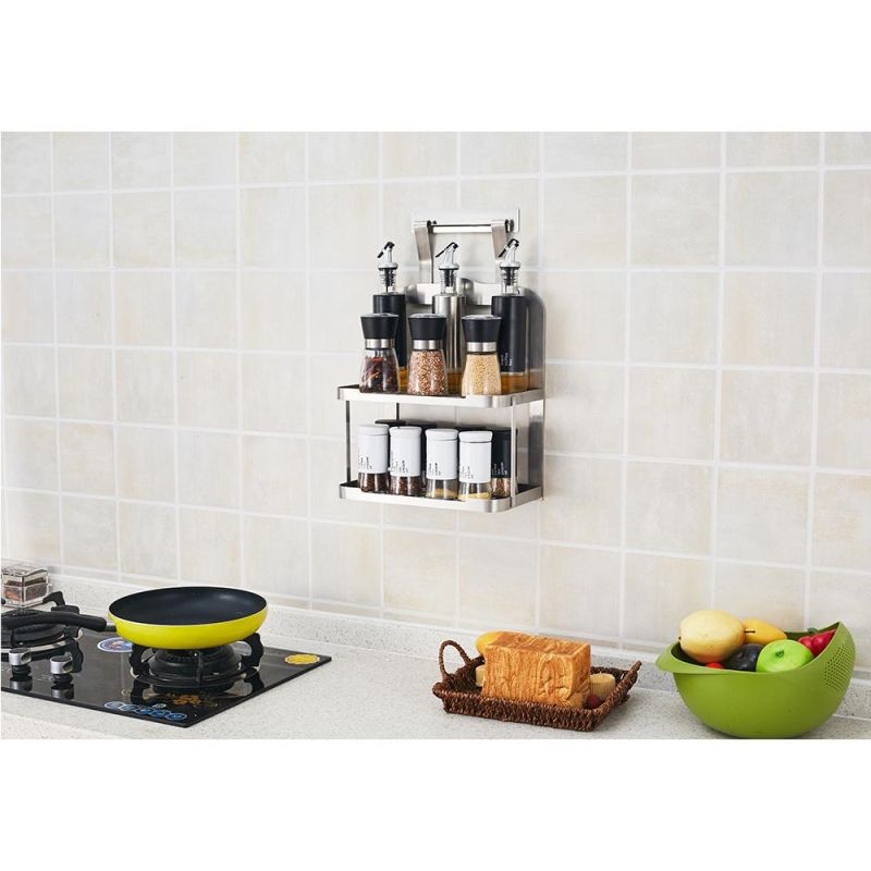 Kitchen Washing Machine Bottle Fridge Foldable Magnet Wall Mounted Hanging Storage Magnetic Shelf Spice Rack for Refrigerator