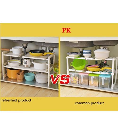 Plastic Kitchen Rack Shelf, Assembly Shelves Under Sink Shoe Storage Shoe Rack Shoe Cabinet Jbs-1802