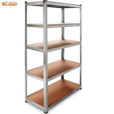 Galvanized 265kgs MDF Wooden Board Metal Rivet Shelving