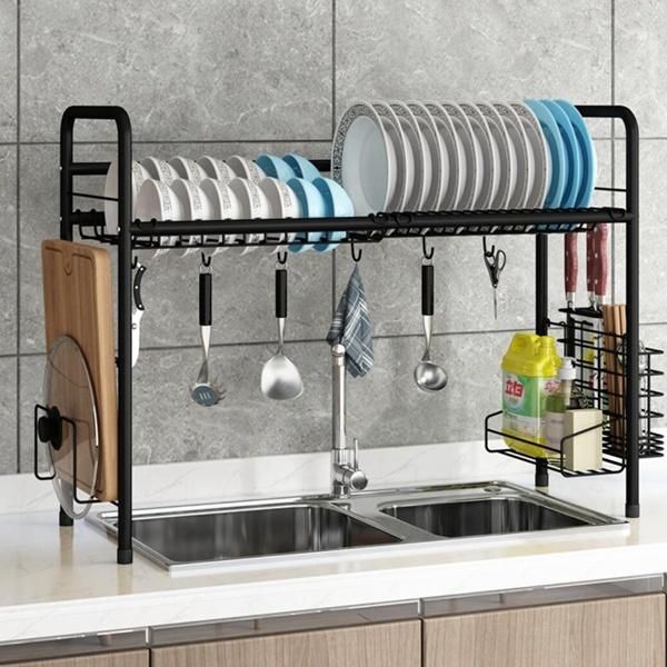 Over Sink Dish Drying Rack Kitchen Storage Organizer Stainless Steel Shelf