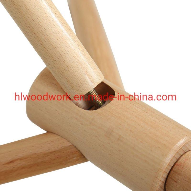 Triangle Wooden Base Stand Coat Rack Beech Wood Natural Color Stand Hanger Entrance Hall Coat Rack