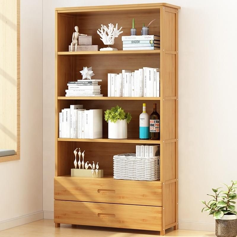 Foshan Factory MDF Bookcase Modern Portable Bookshelf with Drawer Living Room Small Furniture