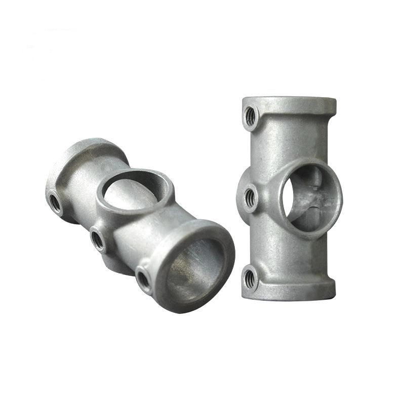 Aluminium Key Clamp Fence Pipe Fittings 2 Socket Cross Pipe Fittings