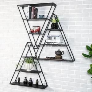 3 Tier Triangular Metal Display Shelf Wall Mounted Pyramid Rack