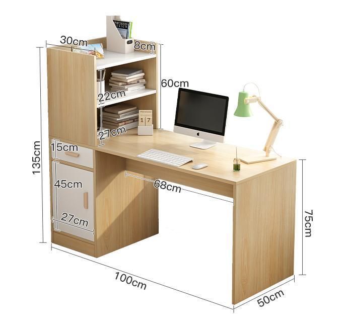 Computer Desktop Desk Desk Bookshelf One Table Home Simple Bedroom Office Writing Desk