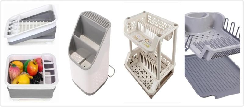 Customized Injection Kitchen Shelf Storage Dish Plastic Kitchen Rack Plastic Factory