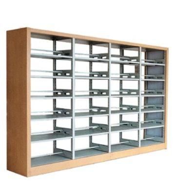 School Heavy Duty Double Side 4 Bay Bookshelf with Display Function and Adjustable Shelf
