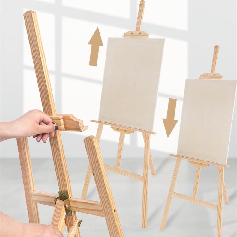 Adjustable Height Pine Drawing Board Easel Display Rack 0408