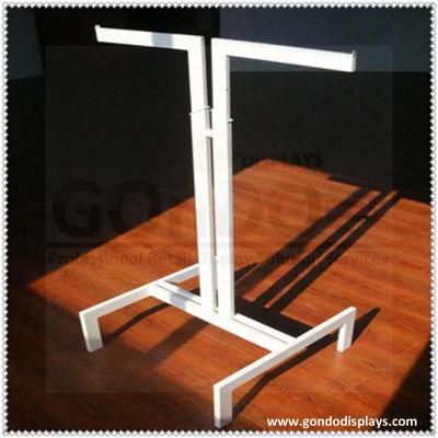 2 Way Clothing Display Rack with Straight Arms (White)