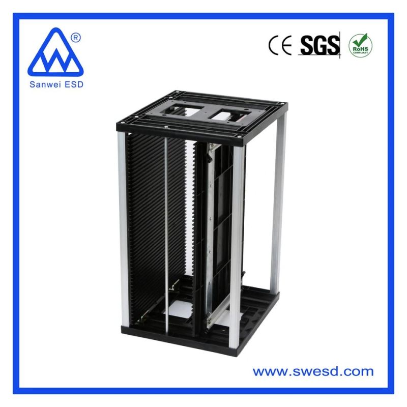 ESD Aluminum Alloy Adjustable SMT Magazine Storage Rack PCB Carrier