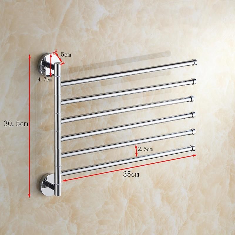 Wall Mount Brass Arm Towel Rods Rotatable Towel Rack