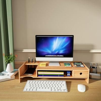Computer Monitor Stand Riser Table Laptop Stand Shelf Wooden Desktop Storage Rack
