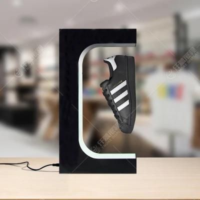 2022 Top Fashion LED Light Rotating Acrylic Shoes Display Stand Magnetic Floating Products Racks