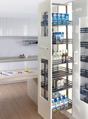 6 Shelf Tall Pull out Larder Unit Kitchen Cabinet Built-in Storage Rack