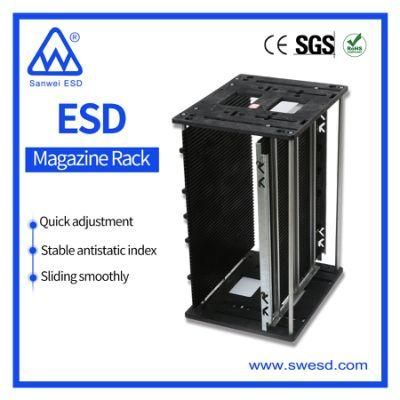 Plastic Top/Bottom 400*320*568mm SMT Antistatic ESD Plastic PCB Magazine Rack