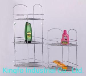 2&3 Tier Metal Bathroom Wire Organizer Shelf Shower Caddy-Shower Rack-Corner Stand Kfs60030-31