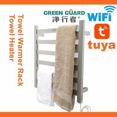 Square Tube SUS 304 Towel Rack Towel Heater WiFi Control Tuya APP Towel Racks
