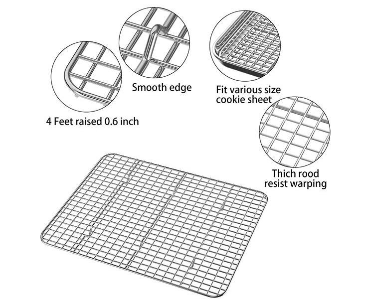 Kitchen Baking Tools Pizza Bread Barbecue Cookie Biscuit Holder Shelf Steel Wire Grid Cooling Tray Cake Food Cooling Rack