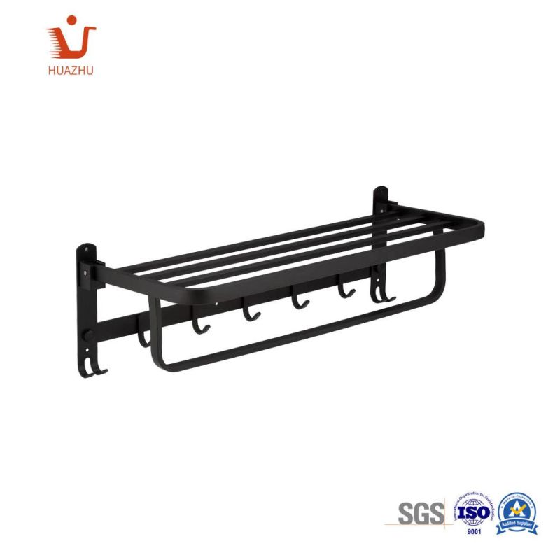 Modern Design Black Towel Shelf / Towel Bar for Bathroom Application