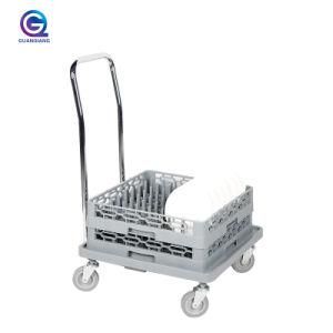 Kitchen Storage Trolley Plastic Dishwasher Glass Rack Dolly for Transport