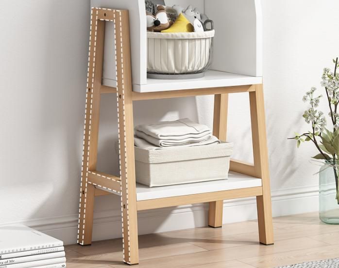 Solid Wood Shelf Floor Small Bookshelf Storage Rack