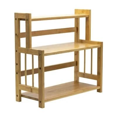 3 Tier Kitchen Countertop Storage Shelf Standing Bamboo Wood Rack Storage for Spices Shelf